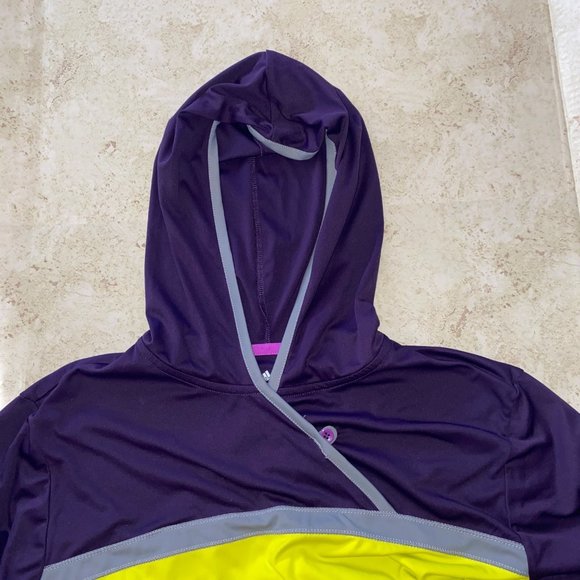 Adidas Clima Women Hooded Dry Fit Running Hoodie Yellow Purple Active Outdoor - Picture 3 of 9